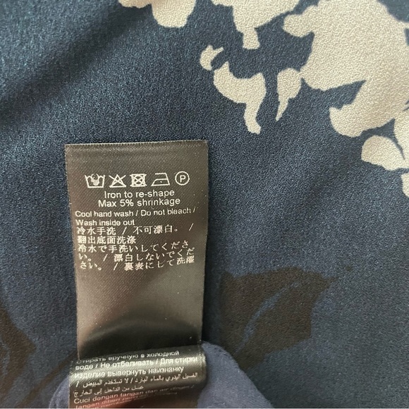 Samsoe & Samsoe Marice Blue Long Sleeve Floral Print Chiffon Dress Size S - Picture 7 of 8